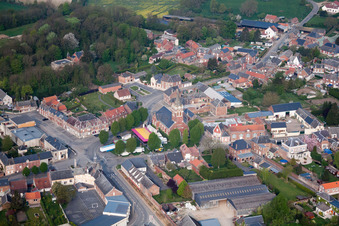 Aerial view of Beaurevoir in the state Aisne, France