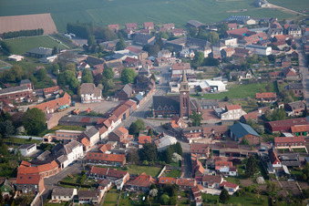 Aerial photograpy of Bertincourt in the state Pas de Calais, France
