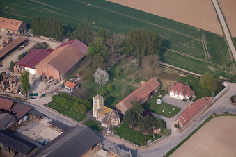 Aerial view of Béhagnies in the state Pas de Calais, France
