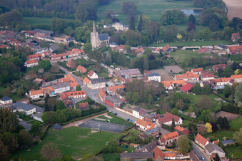 Aerial view of Hermaville in the state Pas de Calais, France