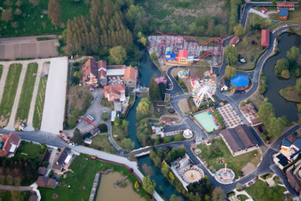 Aerial photograpy of Holiday leisure park Dennlys parc in Reclinghem in Hauts-de-France, France