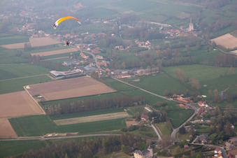 Aerial view of Saint-Martin-d'Hardinghem in the state Pas de Calais, France