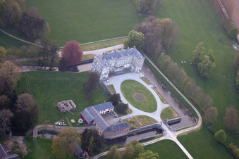 Aerial view of Colembert in the state Pas de Calais, France