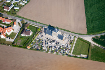 Aerial view of Audresselles in the state Pas de Calais, France