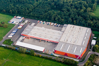 Aerial photograpy of Building of the construction market of Hornbach Zentrale in the district Industriegebiet Bornheim in Bornheim in the state Rhineland-Palatinate