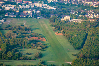 Gliding airfield from the north in Rastatt in the state Baden-Wuerttemberg, Germany