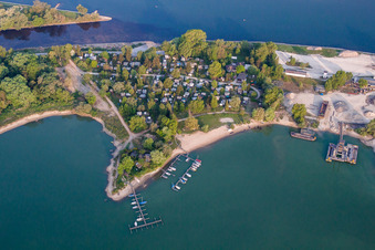 Camping with caravans and tents in Steinmauern in the state Baden-Wurttemberg, Germany