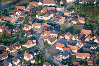 Drone recording of Munchhausen in the state Bas-Rhin, France