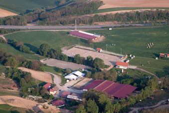 Aerial photograpy of Haras in Neewiller-près-Lauterbourg in the state Bas-Rhin, France