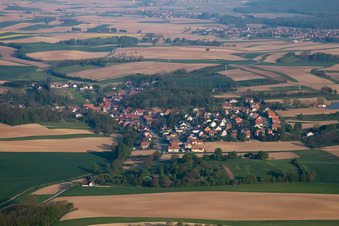 Neewiller-près-Lauterbourg in the state Bas-Rhin, France from the plane
