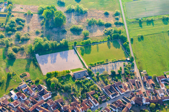 Sports fields of SV 1950 Büchelberg eV in the district Büchelberg in Wörth am Rhein in the state Rhineland-Palatinate, Germany