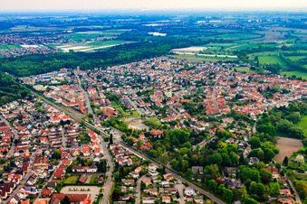 Railway line on Kapellenweg in Jockgrim in the state Rhineland-Palatinate, Germany