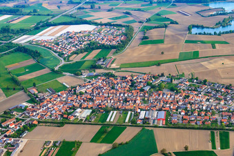 Village view from the south in Neupotz in the state Rhineland-Palatinate, Germany