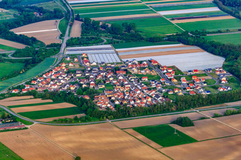 Village view from the southeast in the district Hardtwald in Neupotz in the state Rhineland-Palatinate, Germany