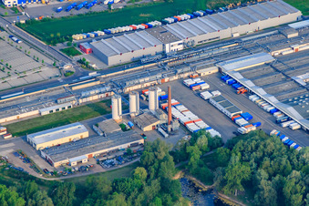 Oblique view of Germersheim in the state Rhineland-Palatinate, Germany