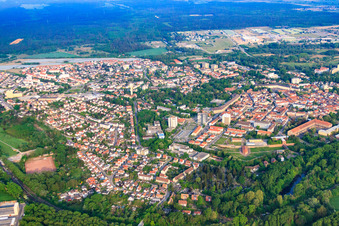 City view from the east in Germersheim in the state Rhineland-Palatinate, Germany