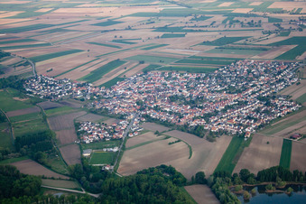 District Mechtersheim in Römerberg in the state Rhineland-Palatinate, Germany from a drone