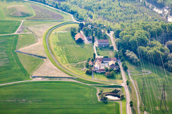Rheinschanzen-Mittelhof on the Rheinschanz Island in Philippsburg in the state Baden-Wuerttemberg, Germany