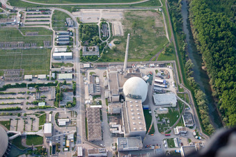 Oblique view of Nuclear power plant in Philippsburg in the state Baden-Wuerttemberg, Germany