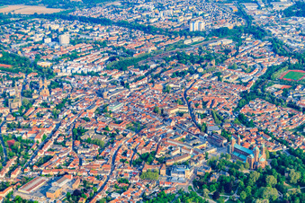 City view from the cathedral to St. Joseph in Speyer in the state Rhineland-Palatinate, Germany