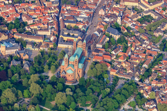 Cathedral of Speyer and Cathedral Garden in Speyer in the state Rhineland-Palatinate, Germany