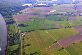 Herrenteich airfield on the banks of the Rhine in Hockenheim in the state Baden-Wuerttemberg, Germany