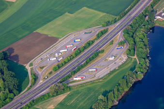 Spitzenrheinhof / Binshof rest area on the A61 motorway in Speyer in the state Rhineland-Palatinate, Germany