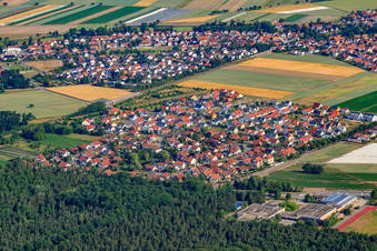 At the clay pits in Rheinzabern in the state Rhineland-Palatinate, Germany from above