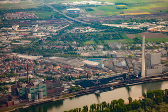 GKM in the district Neckarau in Mannheim in the state Baden-Wuerttemberg, Germany from above
