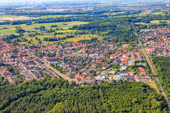 City from the north in Jockgrim in the state Rhineland-Palatinate, Germany