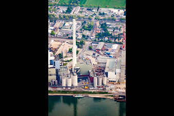 Drone recording of GKM in the district Neckarau in Mannheim in the state Baden-Wuerttemberg, Germany