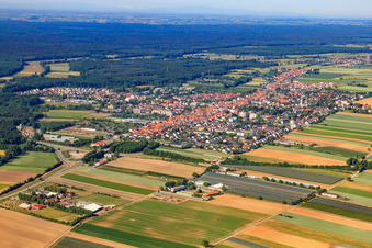 City from the northeast in Kandel in the state Rhineland-Palatinate, Germany