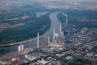 Bird's eye view of GKM in the district Neckarau in Mannheim in the state Baden-Wuerttemberg, Germany