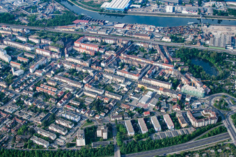 Relaisstr in the district Rheinau in Mannheim in the state Baden-Wuerttemberg, Germany