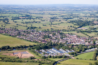 Aerial view of Earls Croome in the state England, Great Britain