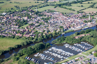 Aerial photograpy of Earls Croome in the state England, Great Britain