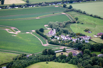 Aerial view of Severn Stoke in the state England, Great Britain
