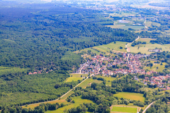 Village view from the west in Scheibenhardt in the state Rhineland-Palatinate, Germany