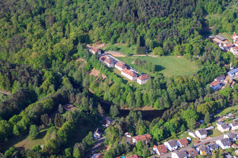 Altschloßstraße 2-8 in Eppenbrunn in the state Rhineland-Palatinate, Germany seen from above