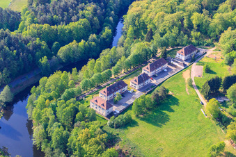 Altschloßstraße 2-8 in Eppenbrunn in the state Rhineland-Palatinate, Germany from the plane