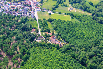 Residential development at Seufzerallee 4 in Scheibenhardt in the state Rhineland-Palatinate, Germany seen from above