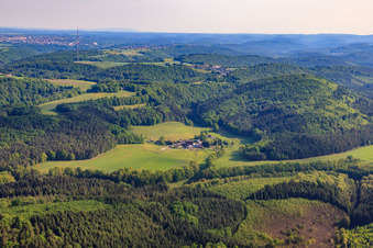Aerial view of Ransbrunnerhof in Eppenbrunn in the state Rhineland-Palatinate, Germany