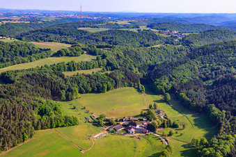 Aerial photograpy of Ransbrunnerhof in Eppenbrunn in the state Rhineland-Palatinate, Germany