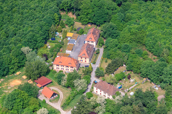 Residential development at Seufzerallee 4 in Scheibenhardt in the state Rhineland-Palatinate, Germany seen from a drone