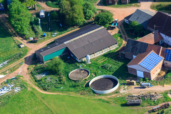 Ransbrunnerhof in Eppenbrunn in the state Rhineland-Palatinate, Germany from above