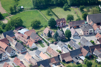 Bird's eye view of Niederlauterbach in the state Bas-Rhin, France