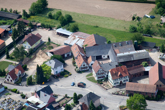 Niederlauterbach in the state Bas-Rhin, France from the drone perspective