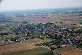Drone image of Seebach in the state Bas-Rhin, France