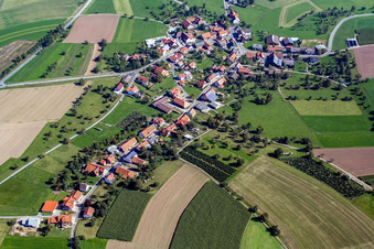 Aerial view of Town from the southwest in the district Wagenschwend in Limbach in the state Baden-Wuerttemberg, Germany