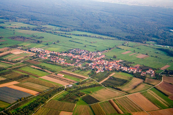 Village from the north in Schweighofen in the state Rhineland-Palatinate, Germany